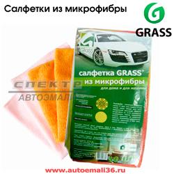Салфетка микрофибра GRASS (1шт) , (30х30см) (упаковка 10шт)